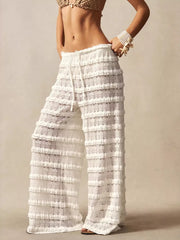 Lace Ruffled Wide-leg Pants