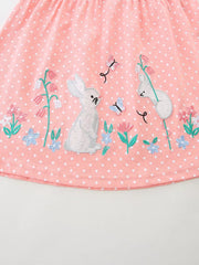 Whimsical Bunny Embroidered Toddler Dress