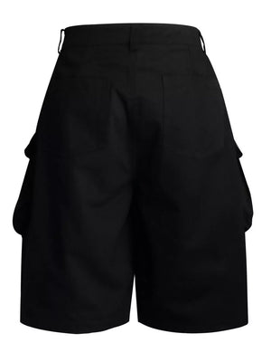 Men's Embroidered Cargo Capris in Brown, side view