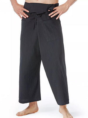 Men's Loose Fit Sweatpants With Tie Waist, back view