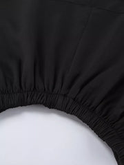 Elegant Stand Collar Blazer And Mini Skirt Set in Black, view 13