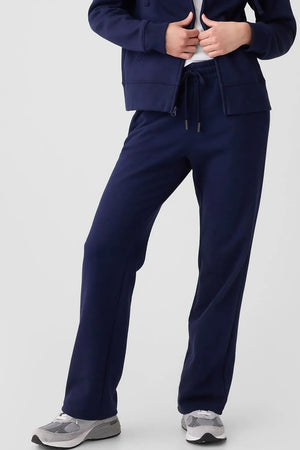 Navy relaxed-fit lounge joggers with drawstring waist and straight leg