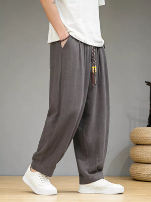 Men's Plus Size Loose Fit Casual Pants, back view