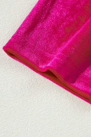 Velvet culotte set in deep rose with flutter sleeves and a comfortable fit.