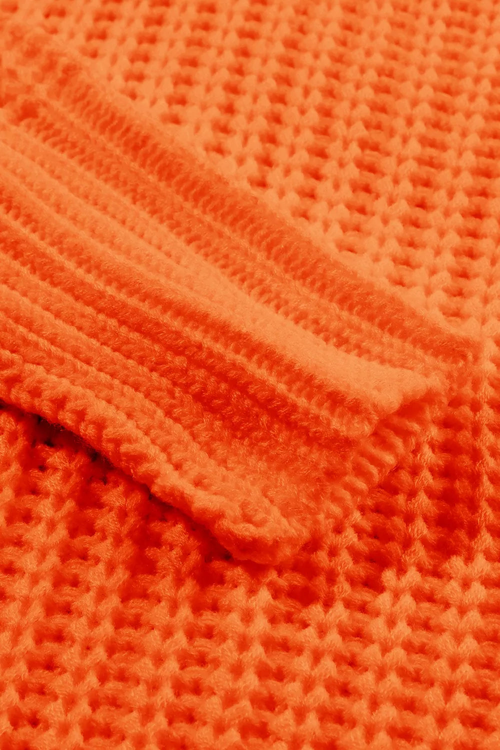 Chunky Knit Dropped Shoulder Sweater in Orange, alternate angle