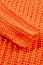 Chunky Knit Dropped Shoulder Sweater in Orange, alternate angle