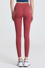 Angel Band Active Leggings in Mauve with V-shaped back seam detail.