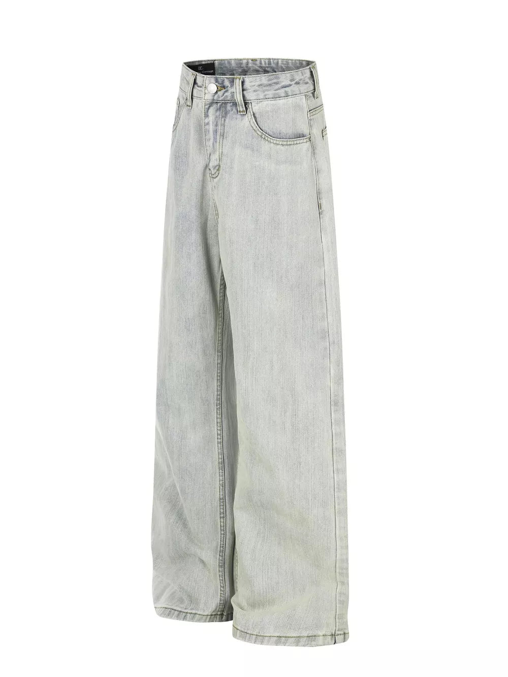 Men S Washed Wide Leg Jeans in Blue, side view