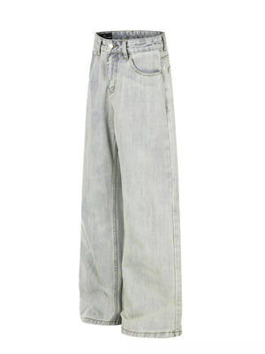 Men S Washed Wide Leg Jeans in Blue, side view