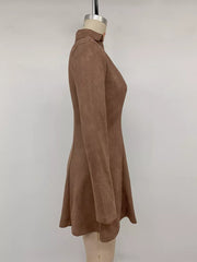 Suede-like Fit-and-flare Dress