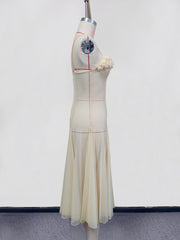 Floral Embellished Sheer Maxi Dress