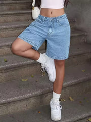 Chic High-rise Relaxed Denim Shorts