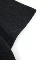Men's Henley T-shirt With Button Detail in Dark Gray, close-up detail