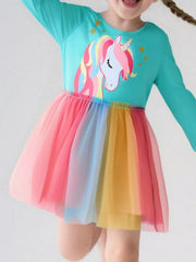 Whimsical Unicorn Tulle Dress For Kids