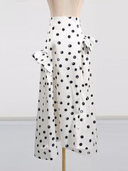 Chic High-waisted Polka Dot Skirt