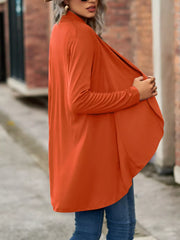 Open-front Dropped Shoulder Cardigan in Burgundy with dropped shoulder