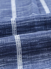 Dusty blue striped blouse with textured fabric detail