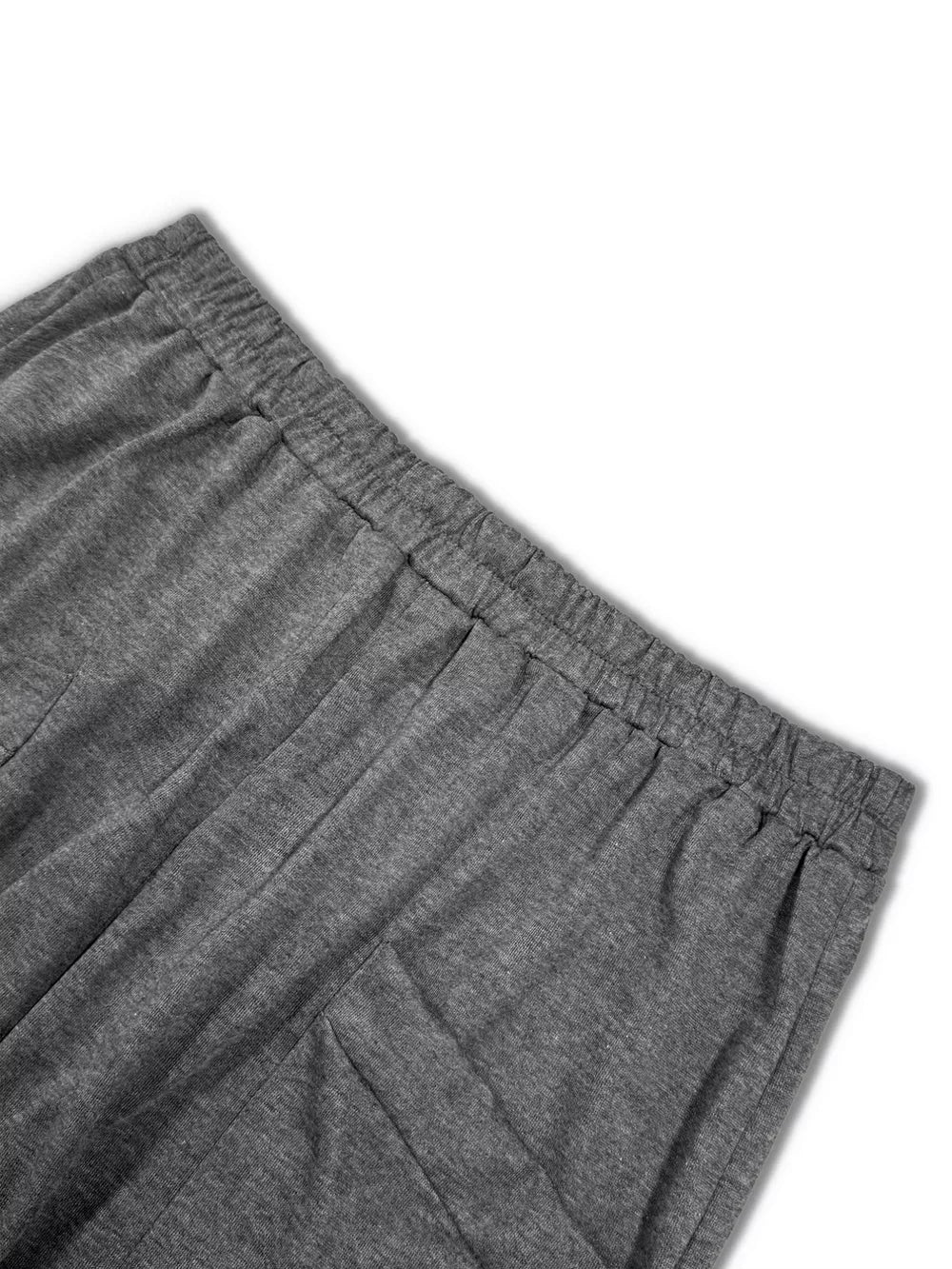 Dark gray plus size lounge pants with elastic waistband and drawstring detail.