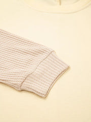 2 In 1 Faux Two Piece Patchwork Sweatshirt in Beige, editorial view