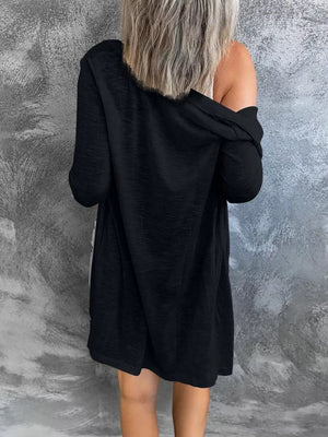 Lightweight Button-up Cardigan Plus Size in Grey, editorial view