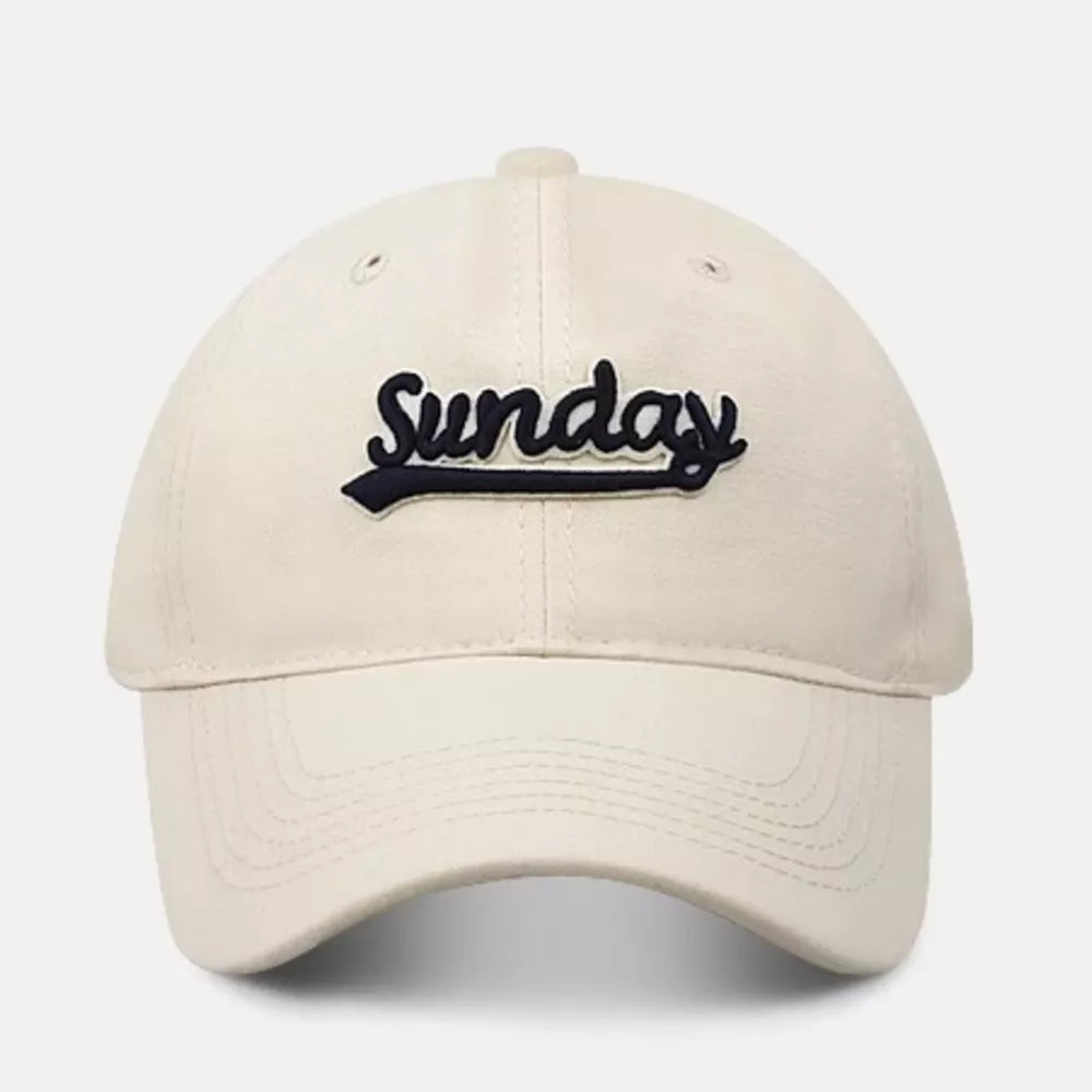 Embroidered Sunday Cotton Baseball Cap