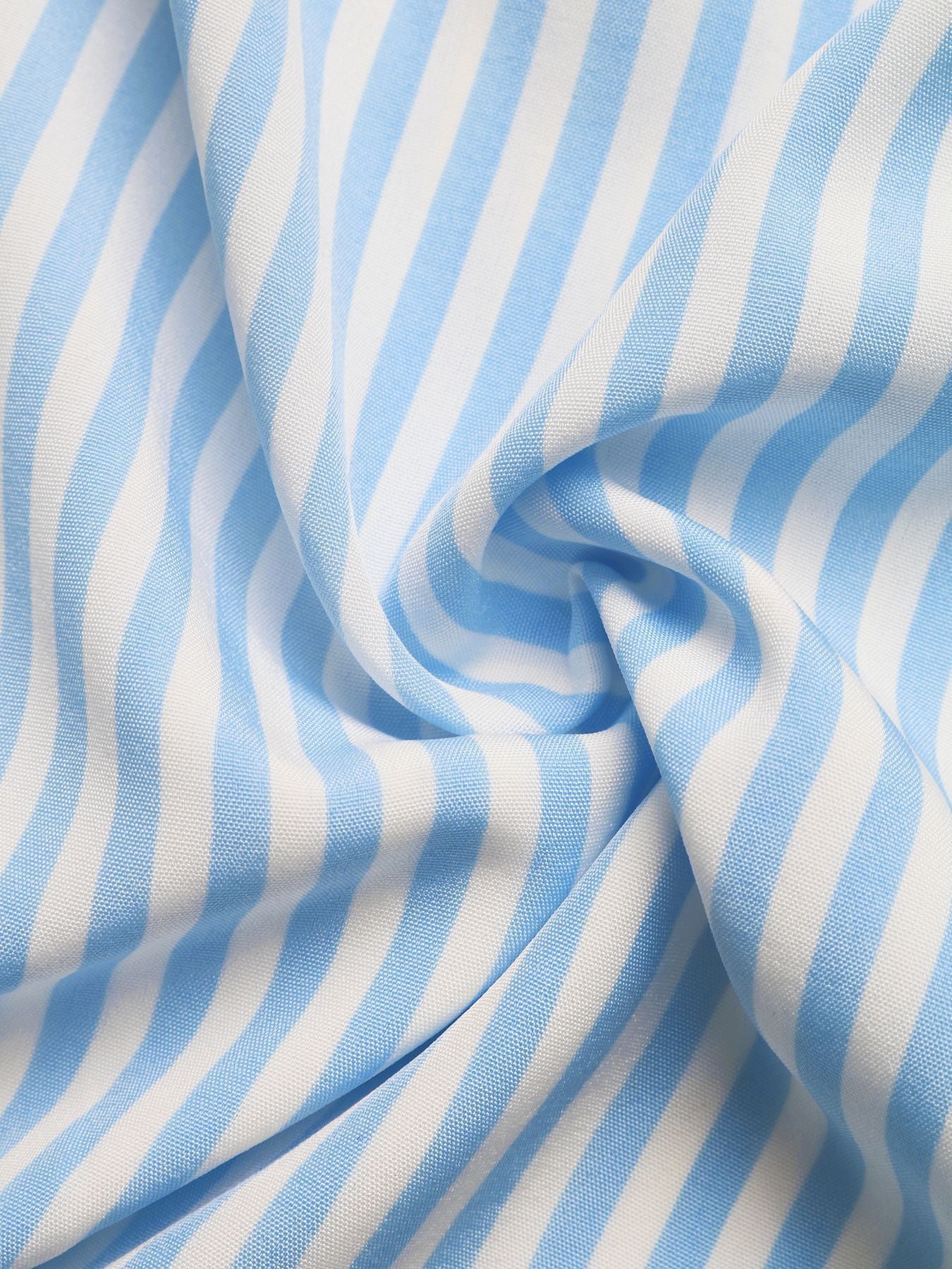 Blue and white striped maxi dress fabric detail