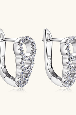 Silver pave hoop earrings with cascading cubic zirconia detail