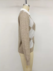 Button-down Ribbed Sweater in Khaki, view 12