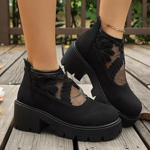 Round Toe Platform Loafers, side view