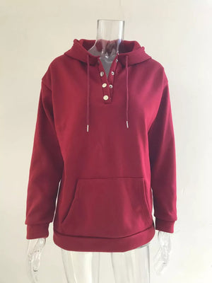 Full Size Kangaroo Pocket Drawstring Hoodie in Army Green, fit detail
