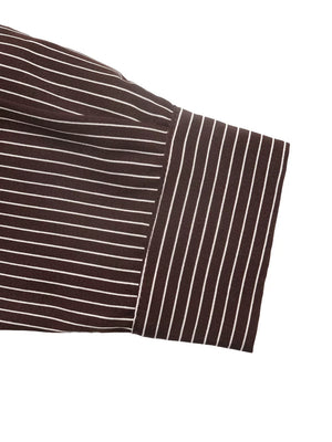 Striped Button-up Bodysuit in Brown, product detail
