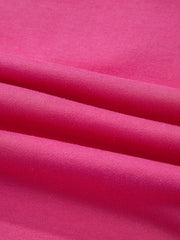 Pink cotton crew neck sweatshirt with subtle texture detail