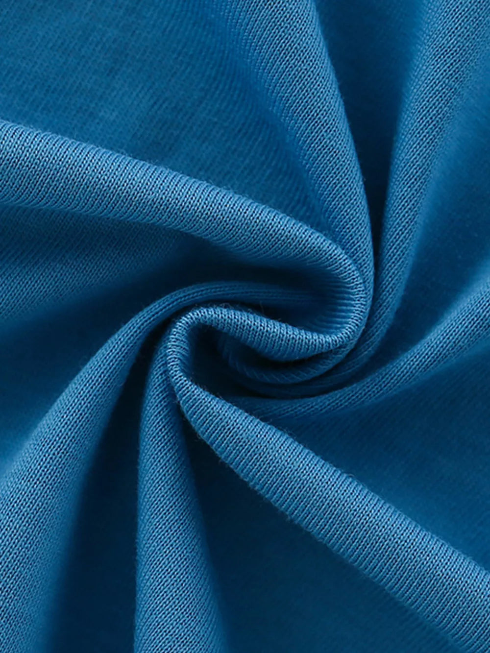 Toddler cerulean cotton t-shirt fabric detail