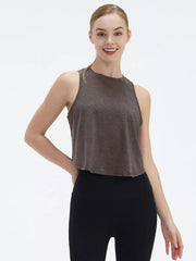 Cutout Back Active Tank With Tie Detail
