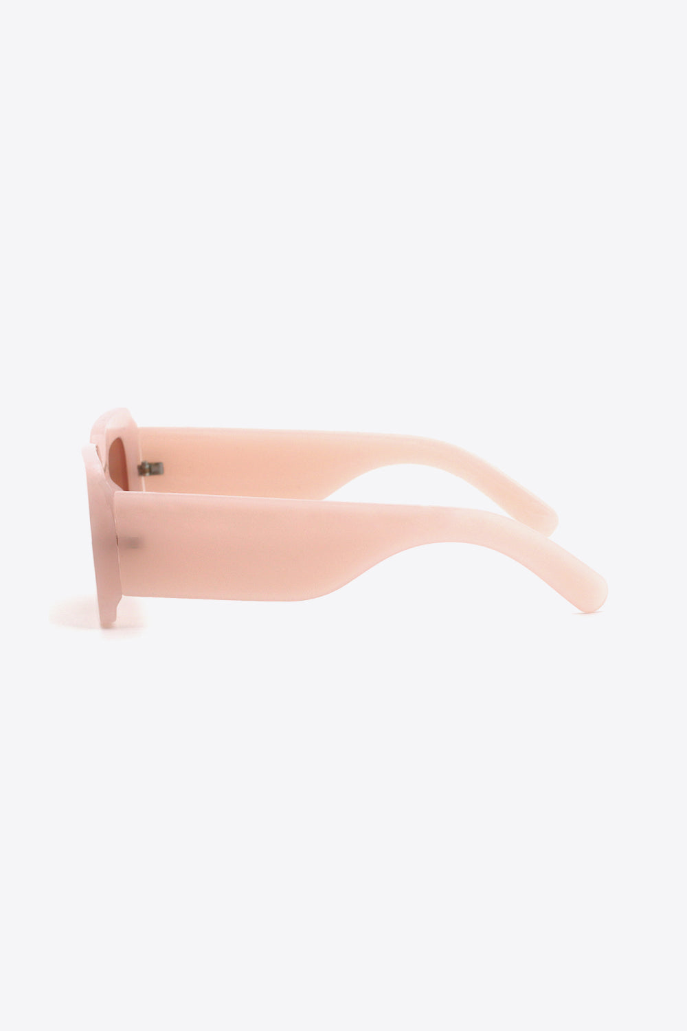Watermelon pink acetate rectangle sunglasses, side view