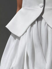 Chic Peplum Vest With Bubble Skirt Ensemble