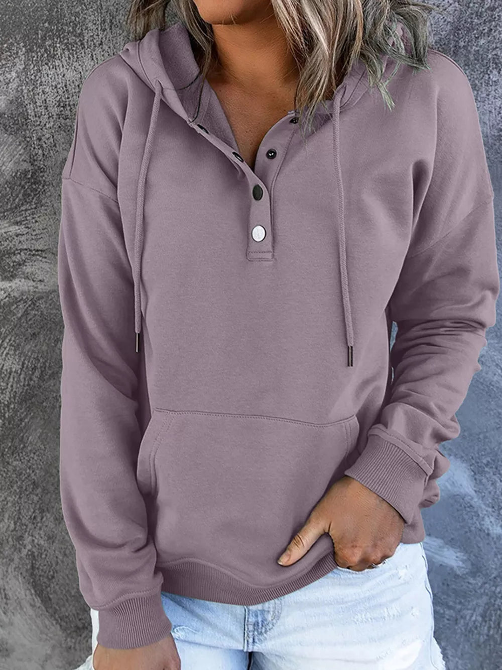 Full Size Kangaroo Pocket Drawstring Hoodie in Army Green, front view