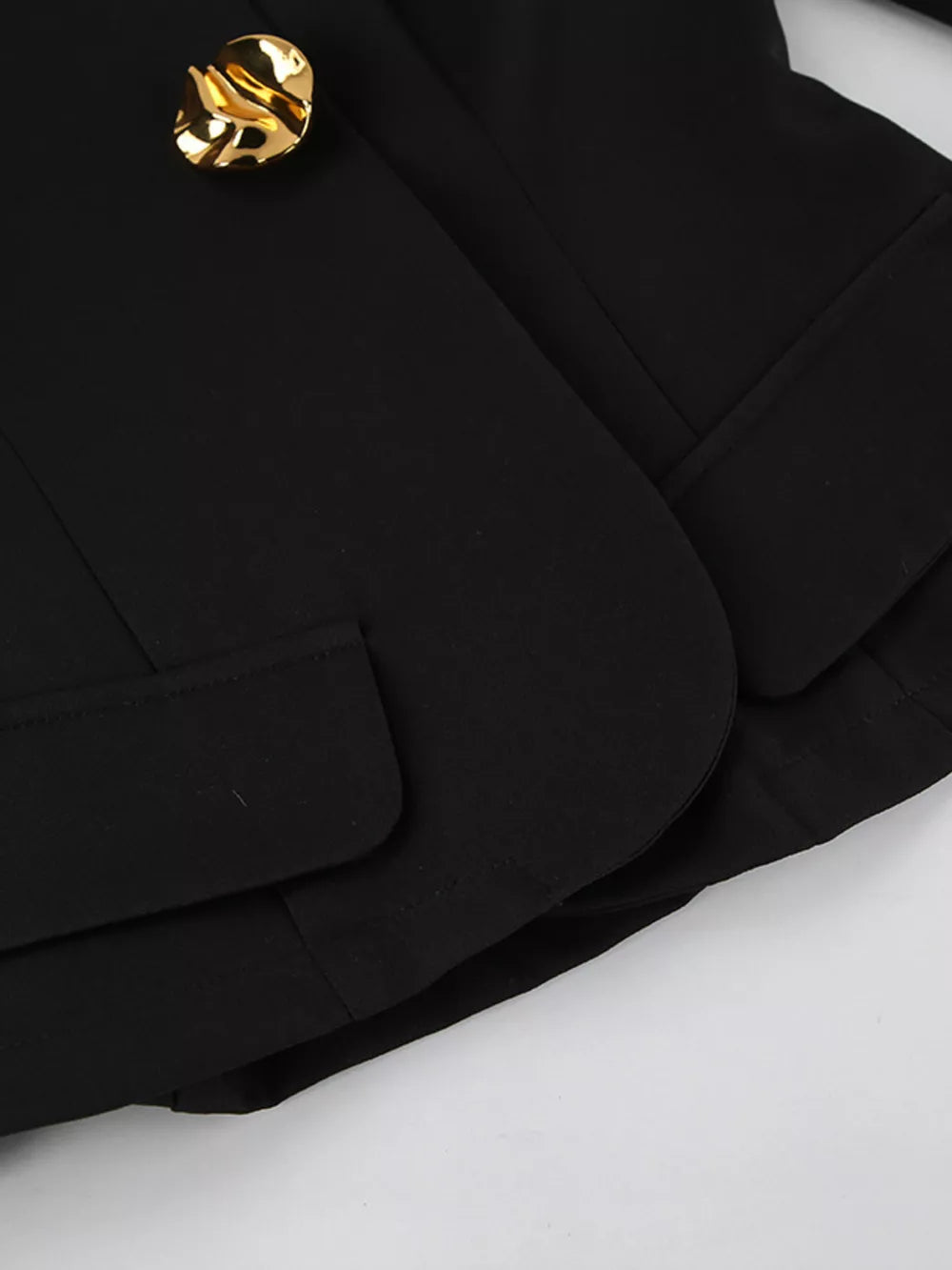 Puffy Sleeve Blazer And Wide-leg Pants Set in Black, view 14