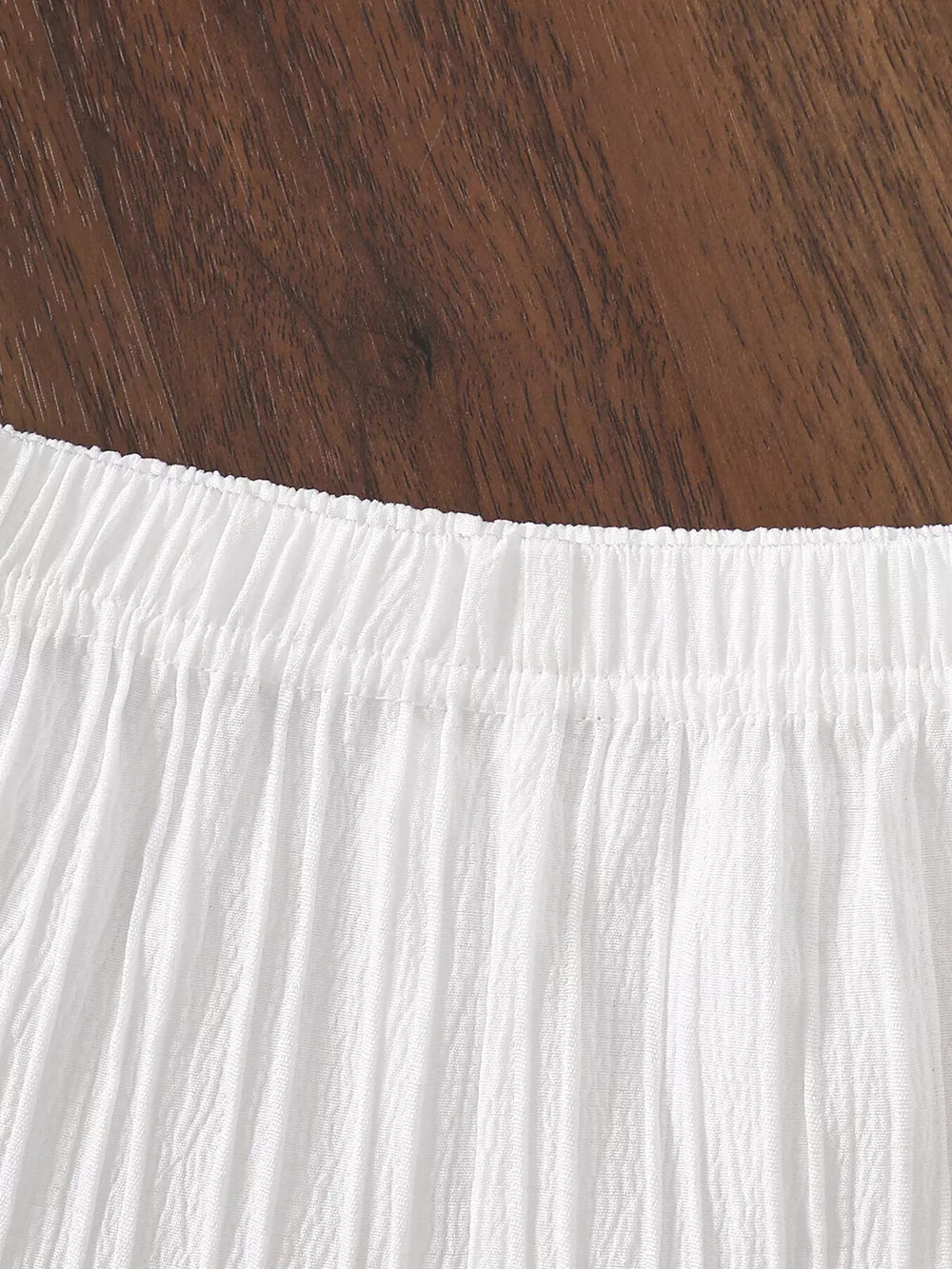 Children's Crochet Trimmed Top And Pants Set in White, back view