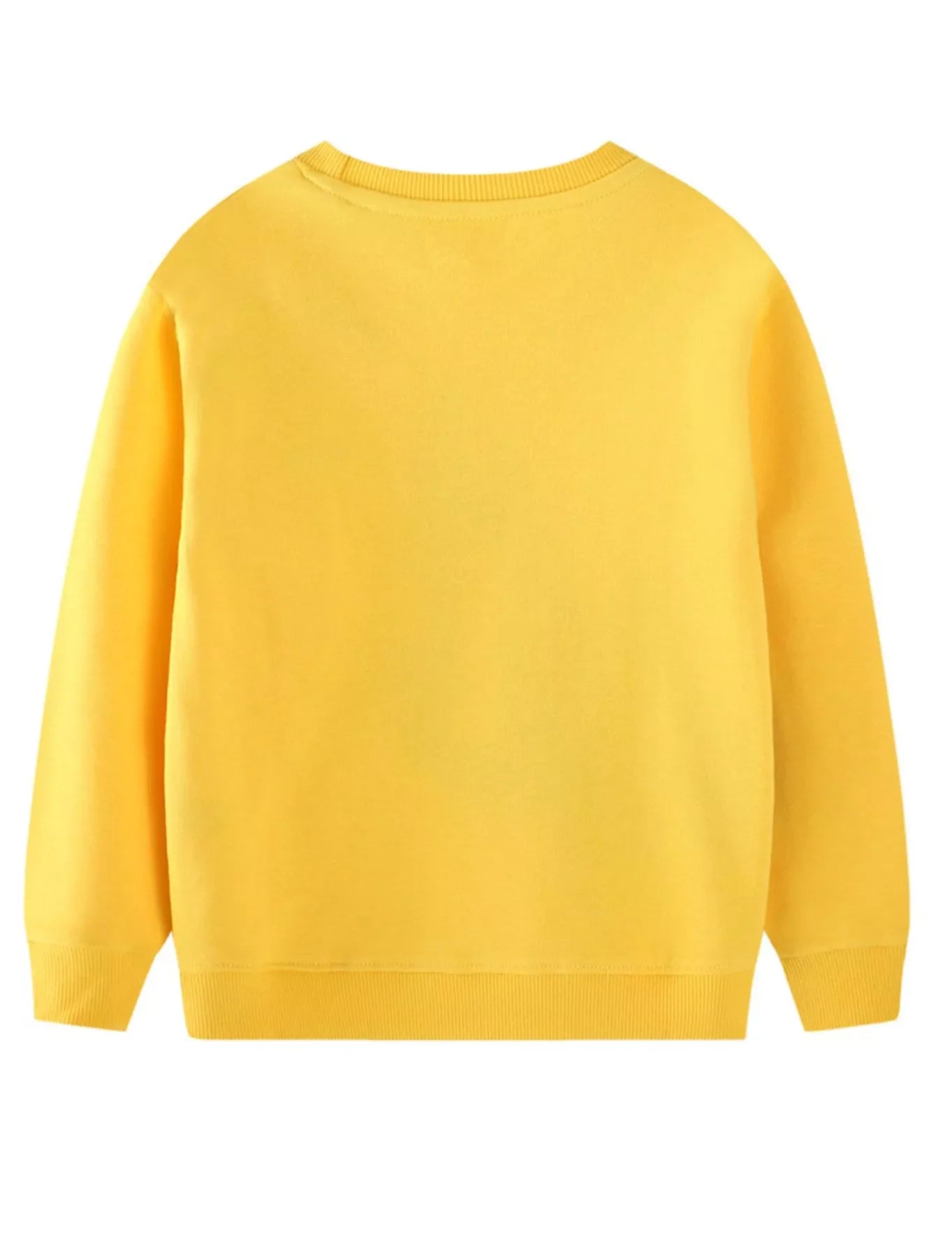 Yellow cotton blend baby sweatshirt with crewneck and ribbed cuffs and hem.