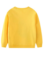Yellow cotton blend baby sweatshirt with crewneck and ribbed cuffs and hem.