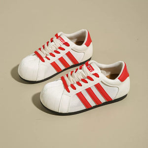 Lace Up Round Toe Sneakers in Yellow, alternate angle