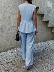 Chic Two-piece Set With Peplum Top