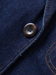 Men's Plus Size Classic Denim Blazer, back view