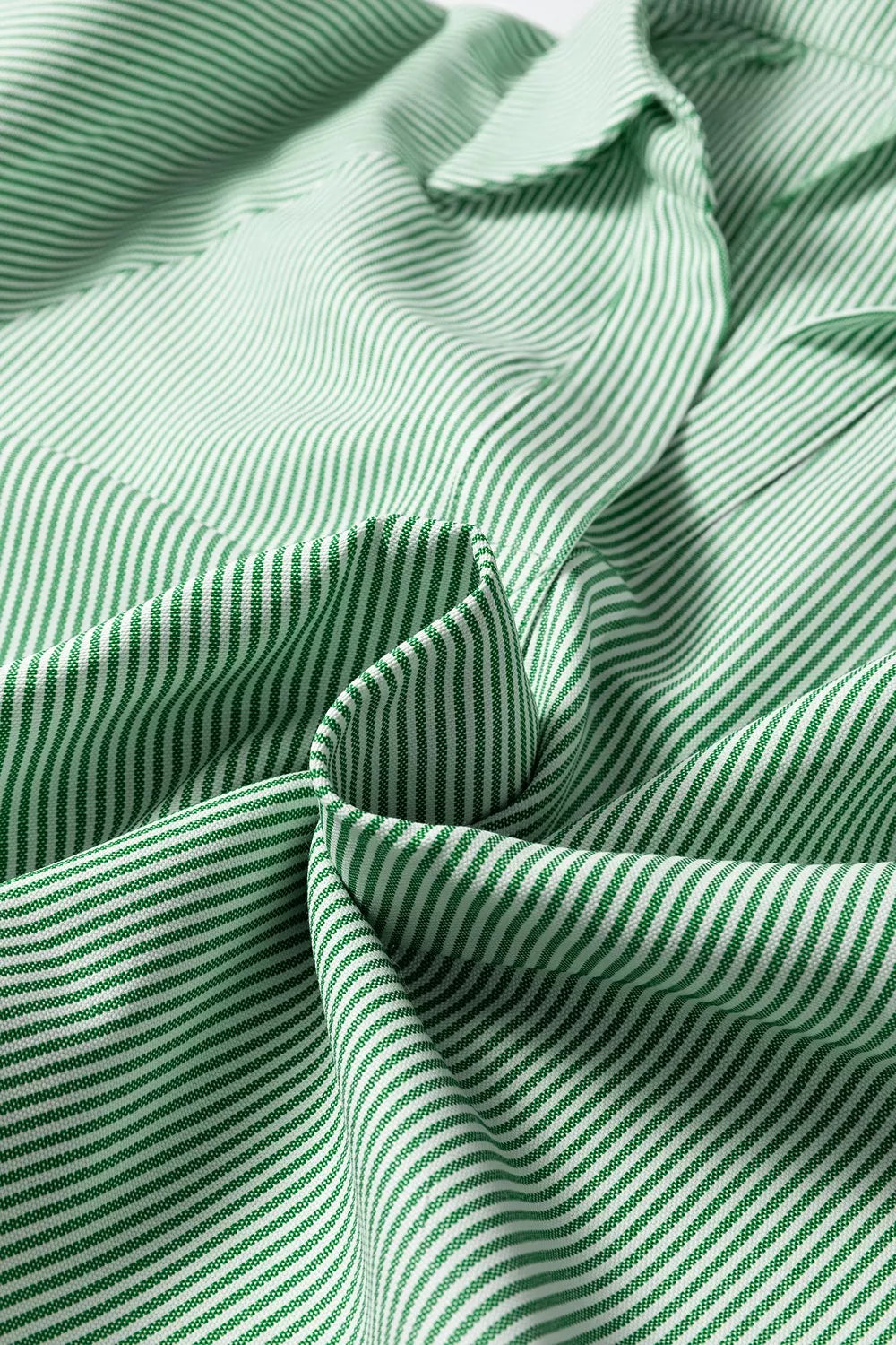 Striped Collared Split Neck Half Sleeve Blouse, product detail