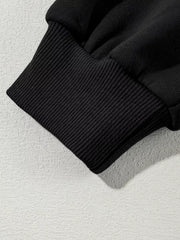 Black cotton joggers with ribbed cuff detail
