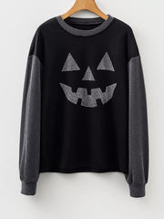 charcoal t-shirt featuring rhinestone embellishment and striped