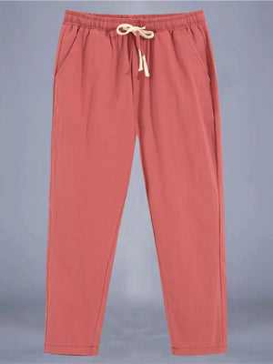 Men's Plus Size Drawstring Loose Fit Pants in White, fabric detail