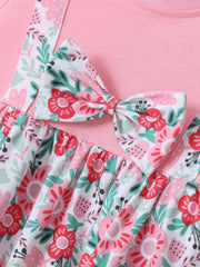 Children's Floral Print Bow Detail Dress, close-up detail
