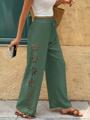 Relaxed Fit Drawstring Wide-leg Pants